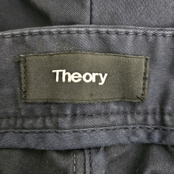Theory Chino Shorts Navy Blue Flat Front Bermuda Short Mens 36 - Picture 3 of 6